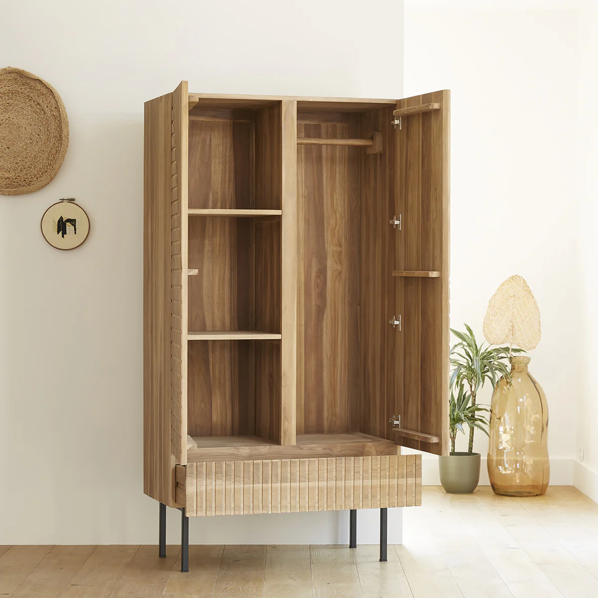 Armadio in teak massello 95 cm - Image 3