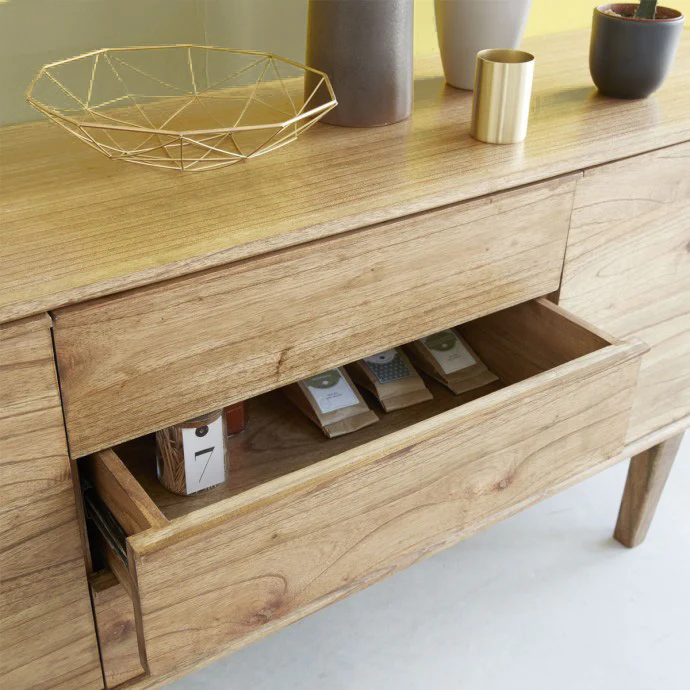 Cassettiera in mindi massello 180 cm - Image 3