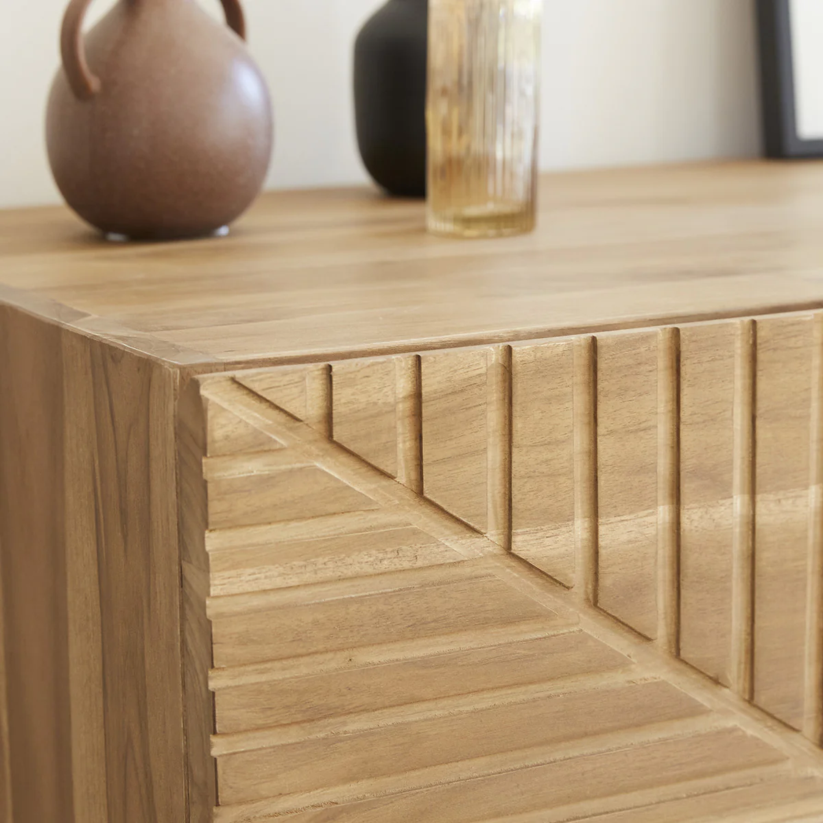 Cassettiera in teak massello 95 cm - Image 4