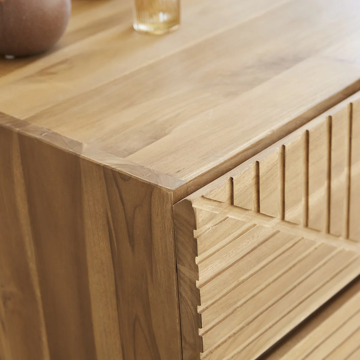 Cassettiera in teak massello 95 cm - Image 6