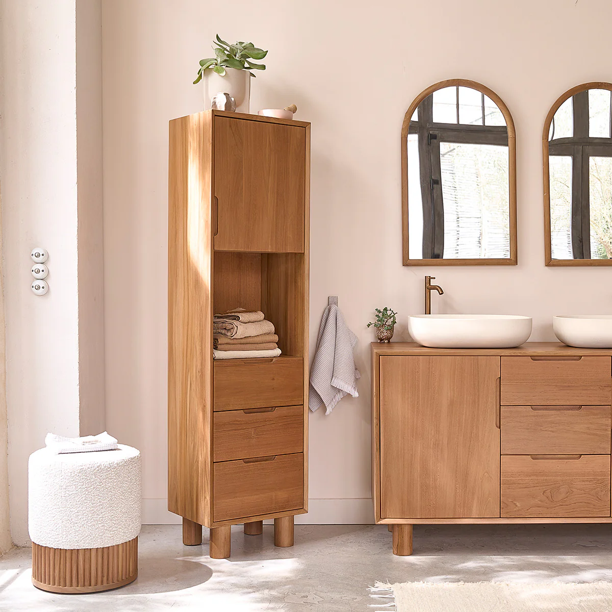 Colonna bagno in teak massello 45 cm - Image 3