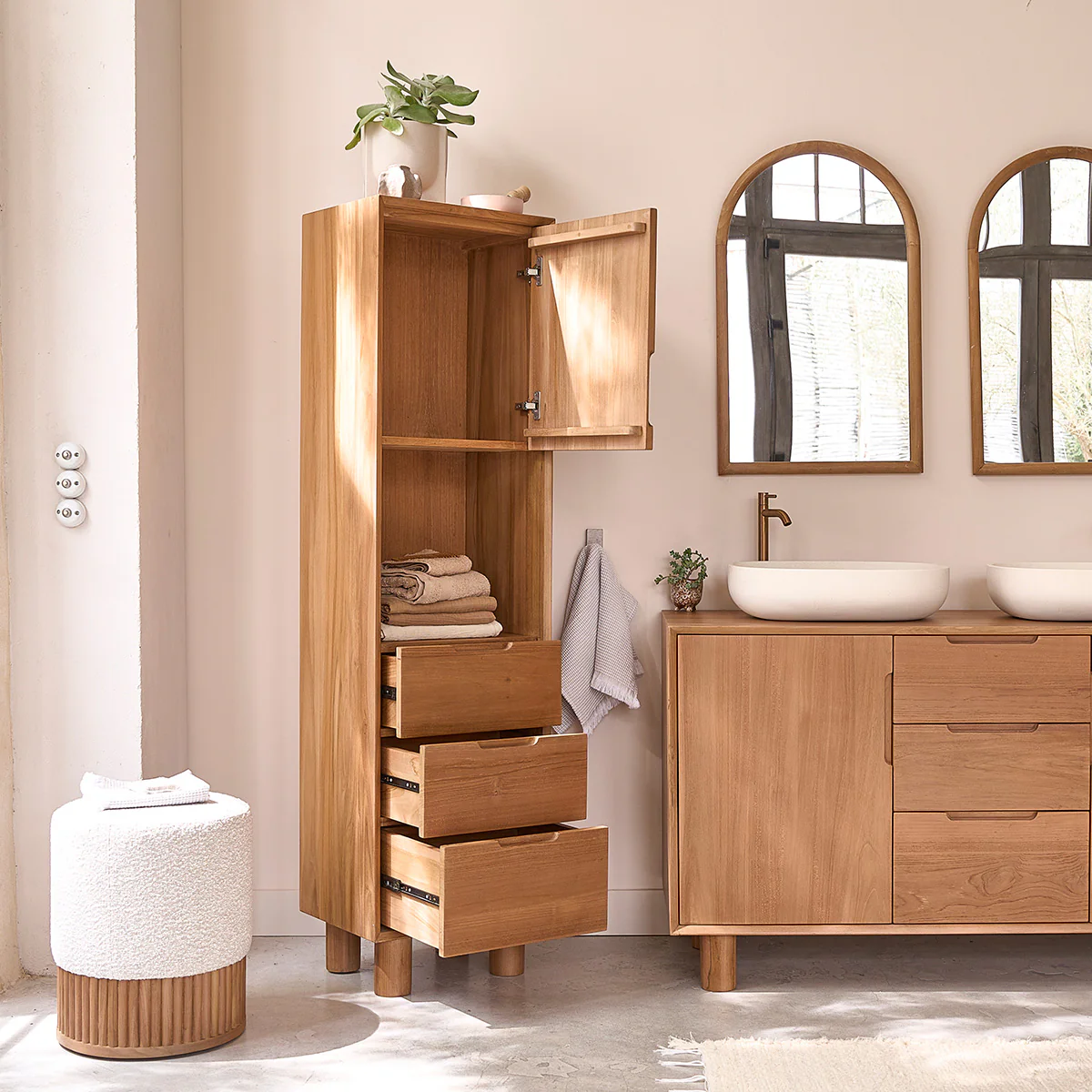 Colonna bagno in teak massello 45 cm - Image 4