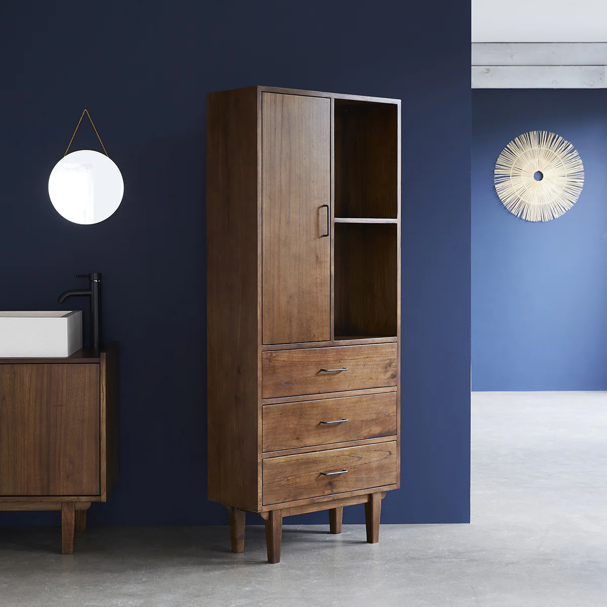 Colonna da bagno doppia in mindi massello 170 cm - Image 3