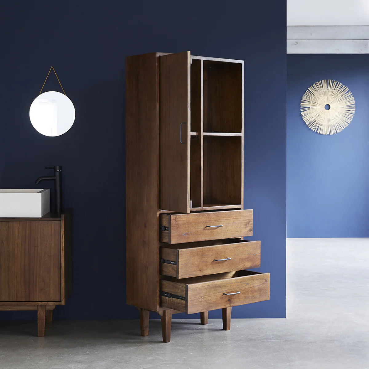 Colonna da bagno doppia in mindi massello 170 cm - Image 4