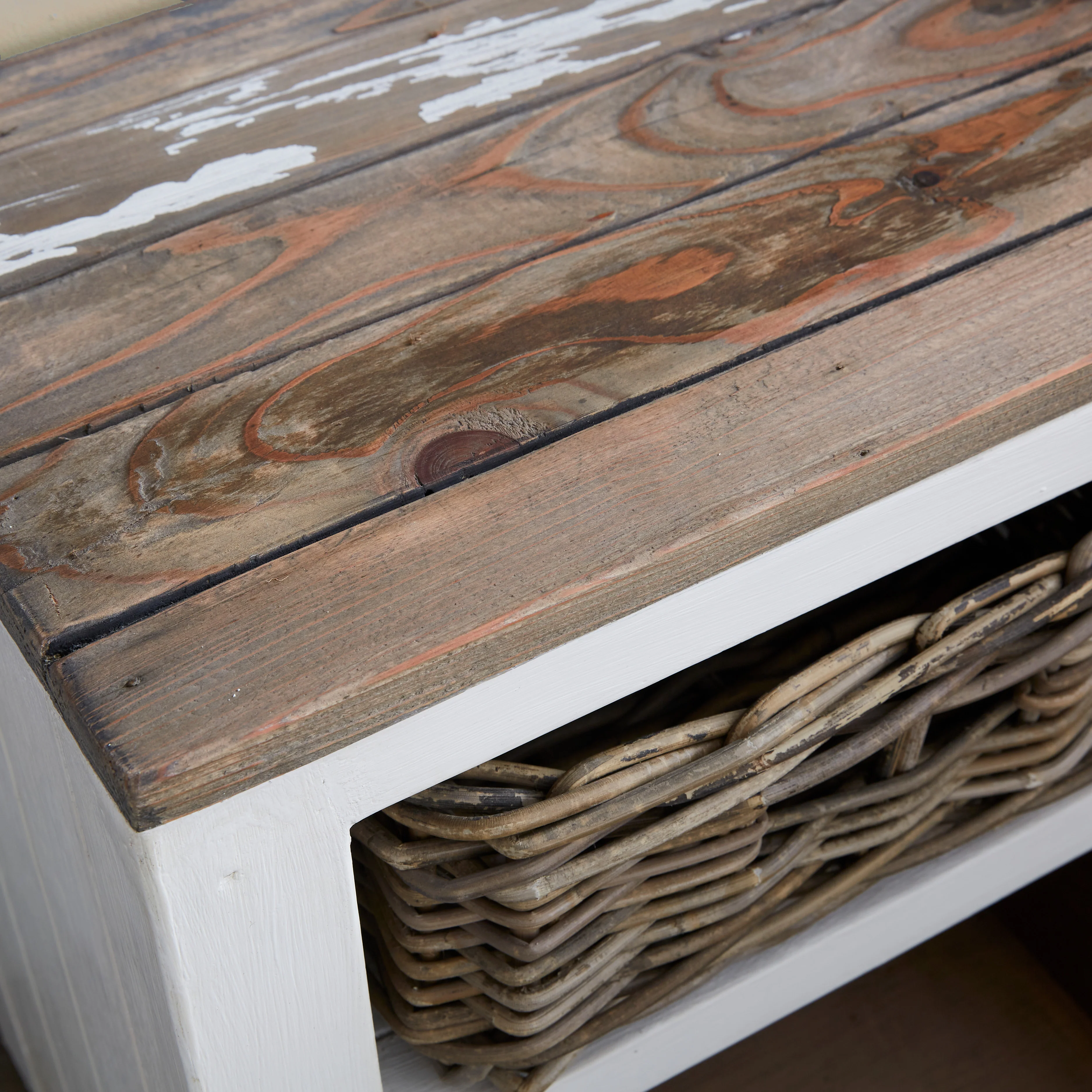 Comodino in legno massello riciclato 45 cm - Image 4