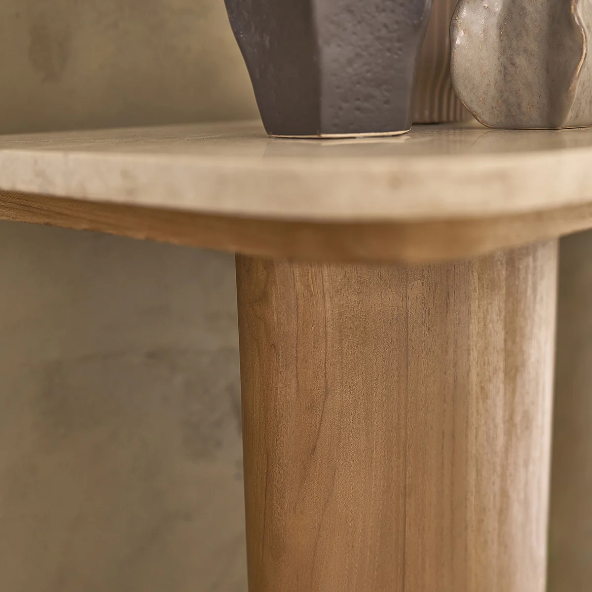 Consolle in teak massello e marmo 120 cm - Image 4