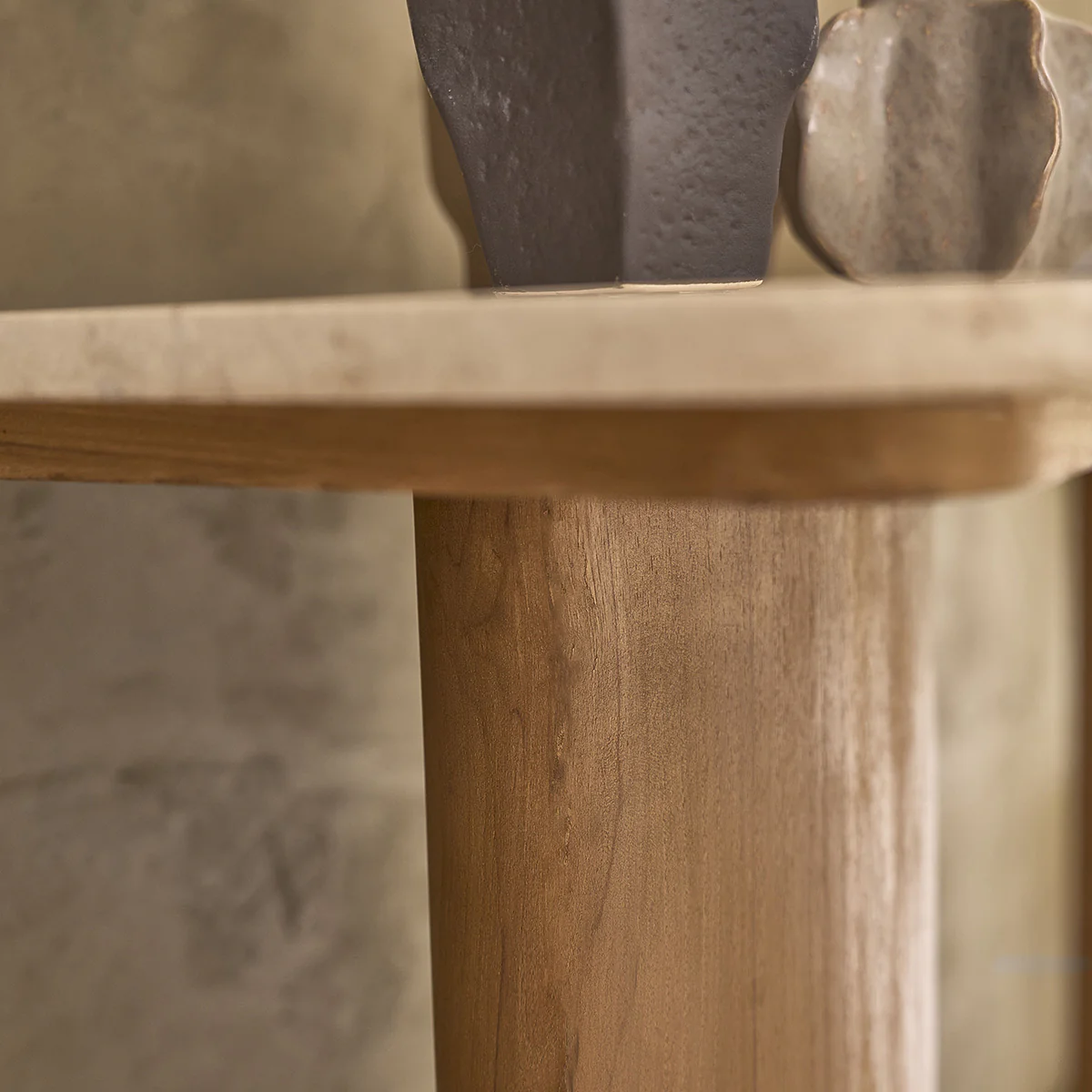 Consolle in teak massello e marmo 120 cm - Image 5