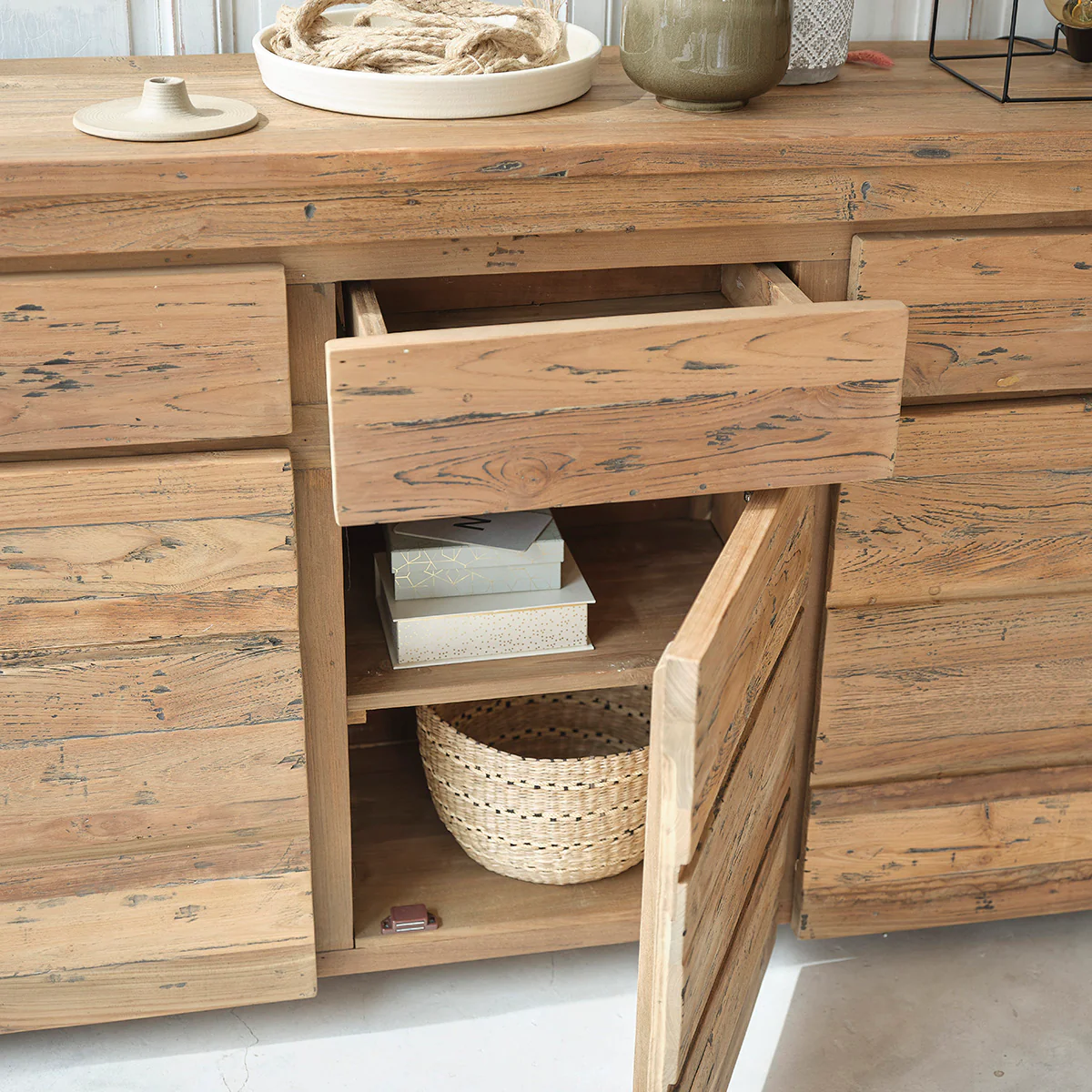 Credenza in teak massello riciclato 160 cm - Image 3