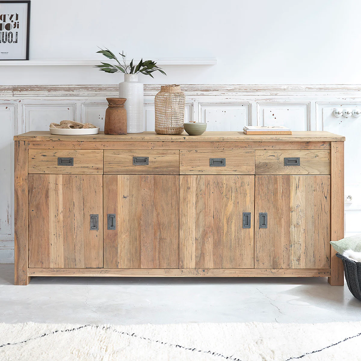Credenza in teak massello riciclato 200 cm - Image 3