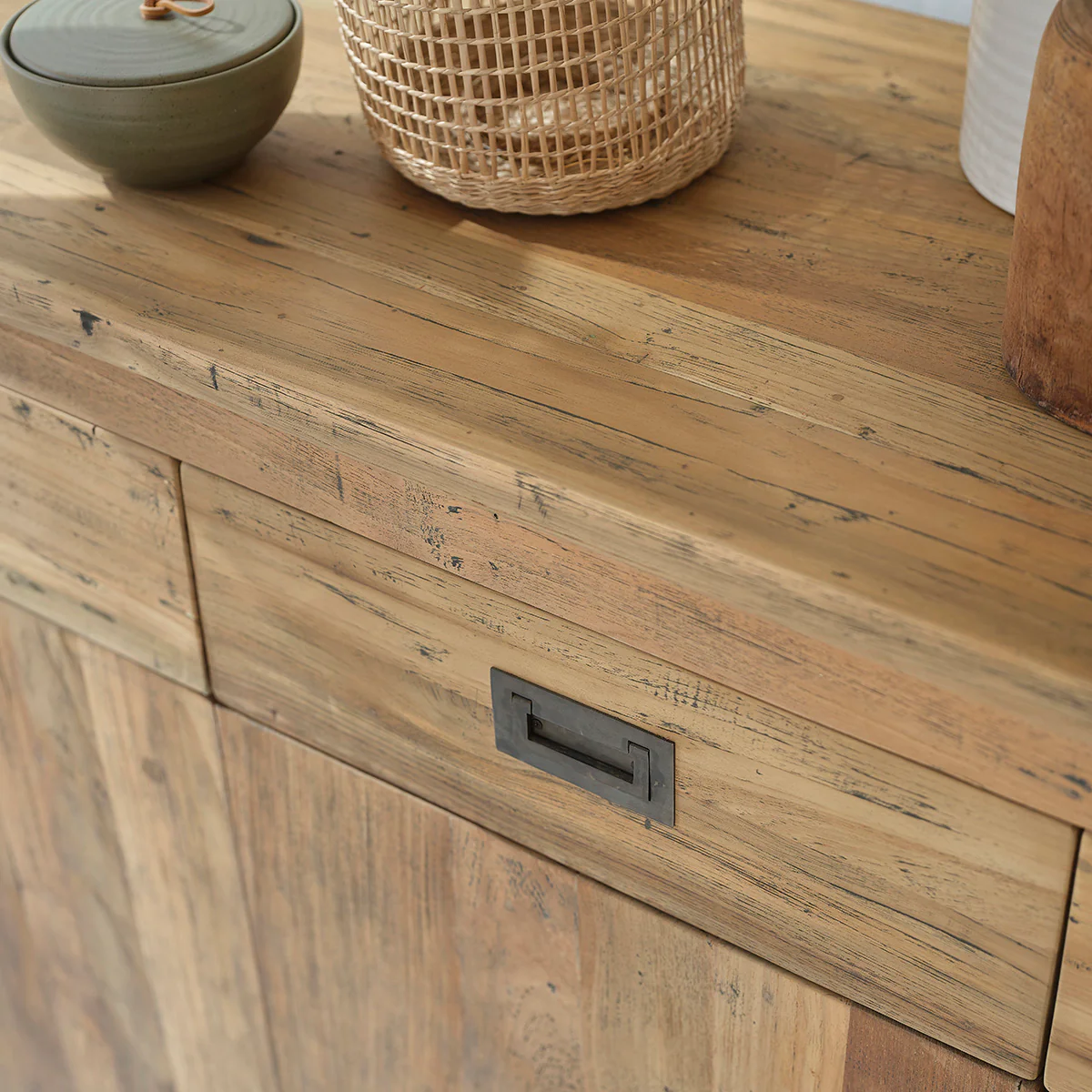 Credenza in teak massello riciclato 200 cm - Image 5