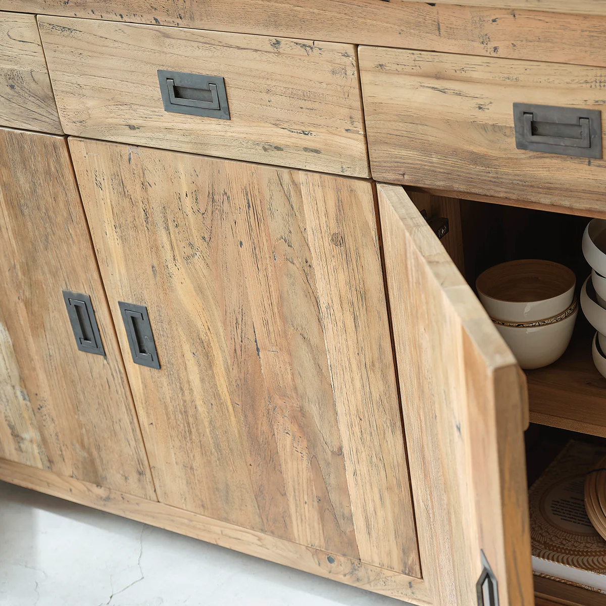 Credenza in teak massello riciclato 200 cm - Image 6