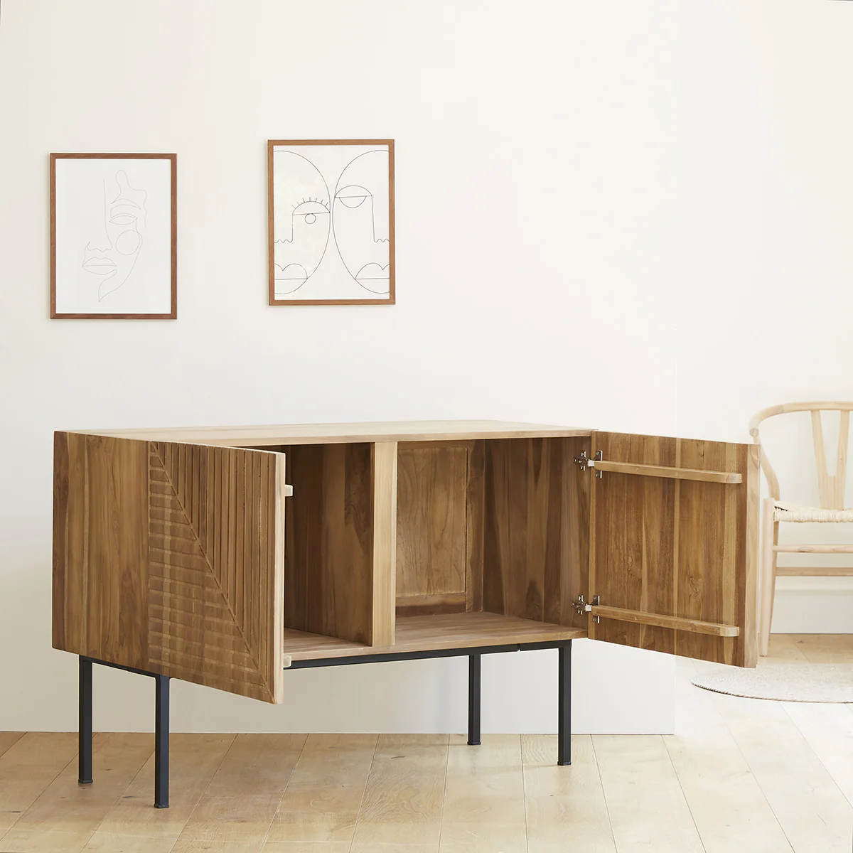 Credenza in teak massello 120 cm - Image 3