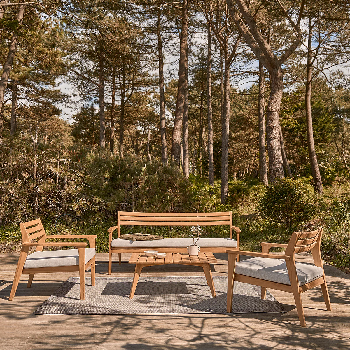 Divano da giardino in teak massello 175 cm - Image 7