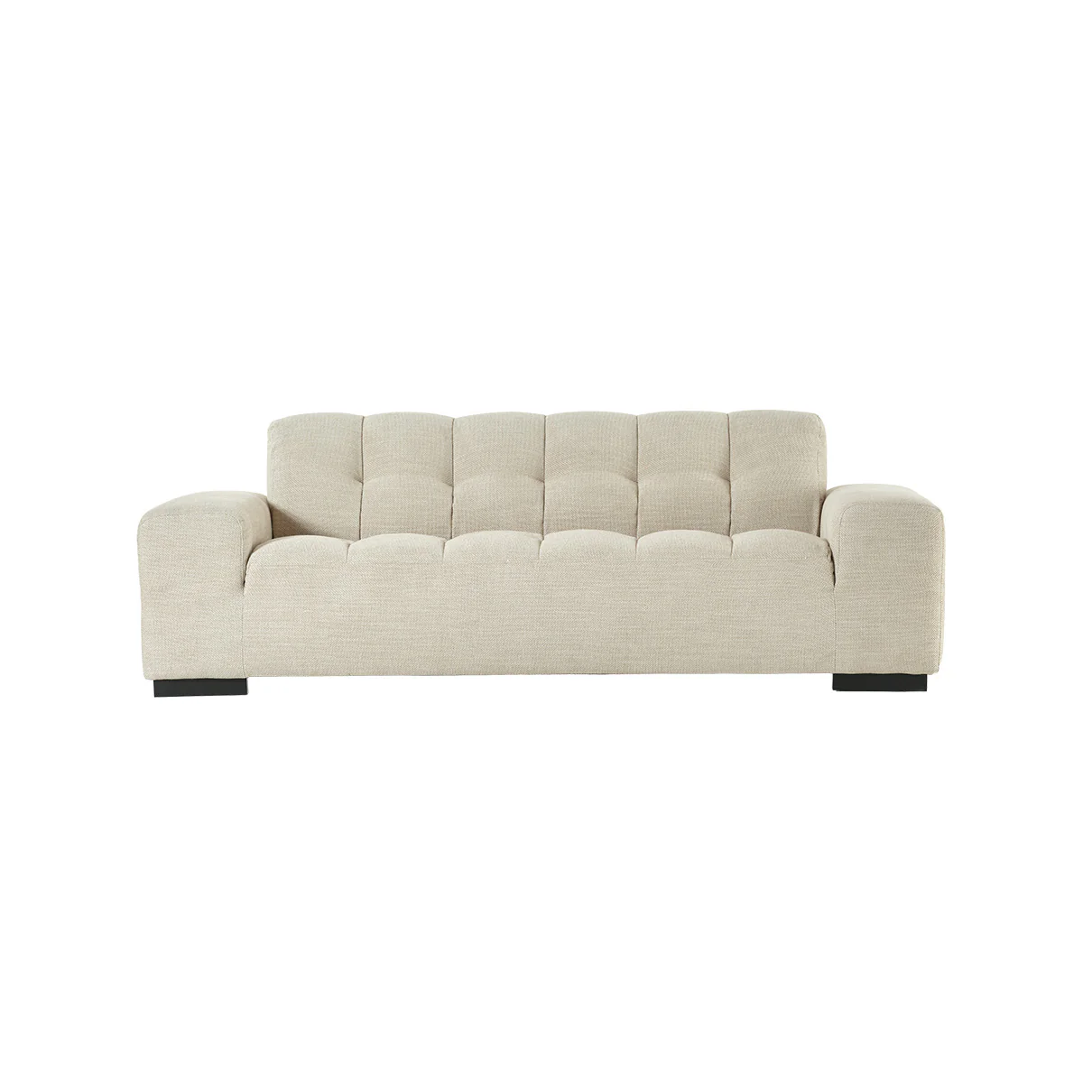 Divano lineare a 3 posti in tessuto testurizzato beige melange - Image 2