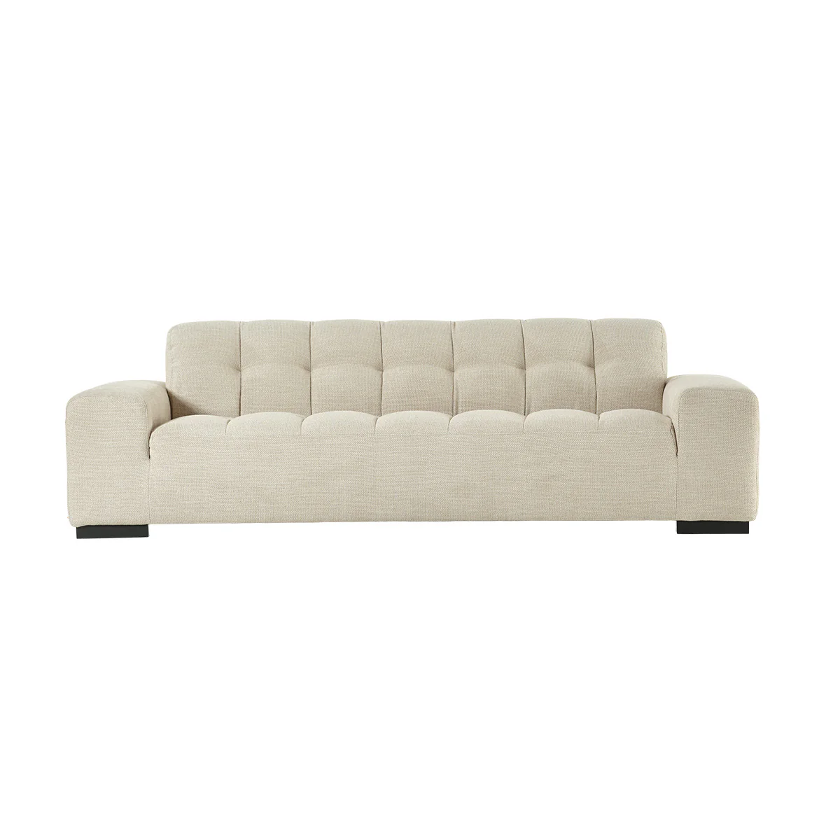 Divano lineare a 4 posti in tessuto testurizzato beige melange - Image 2