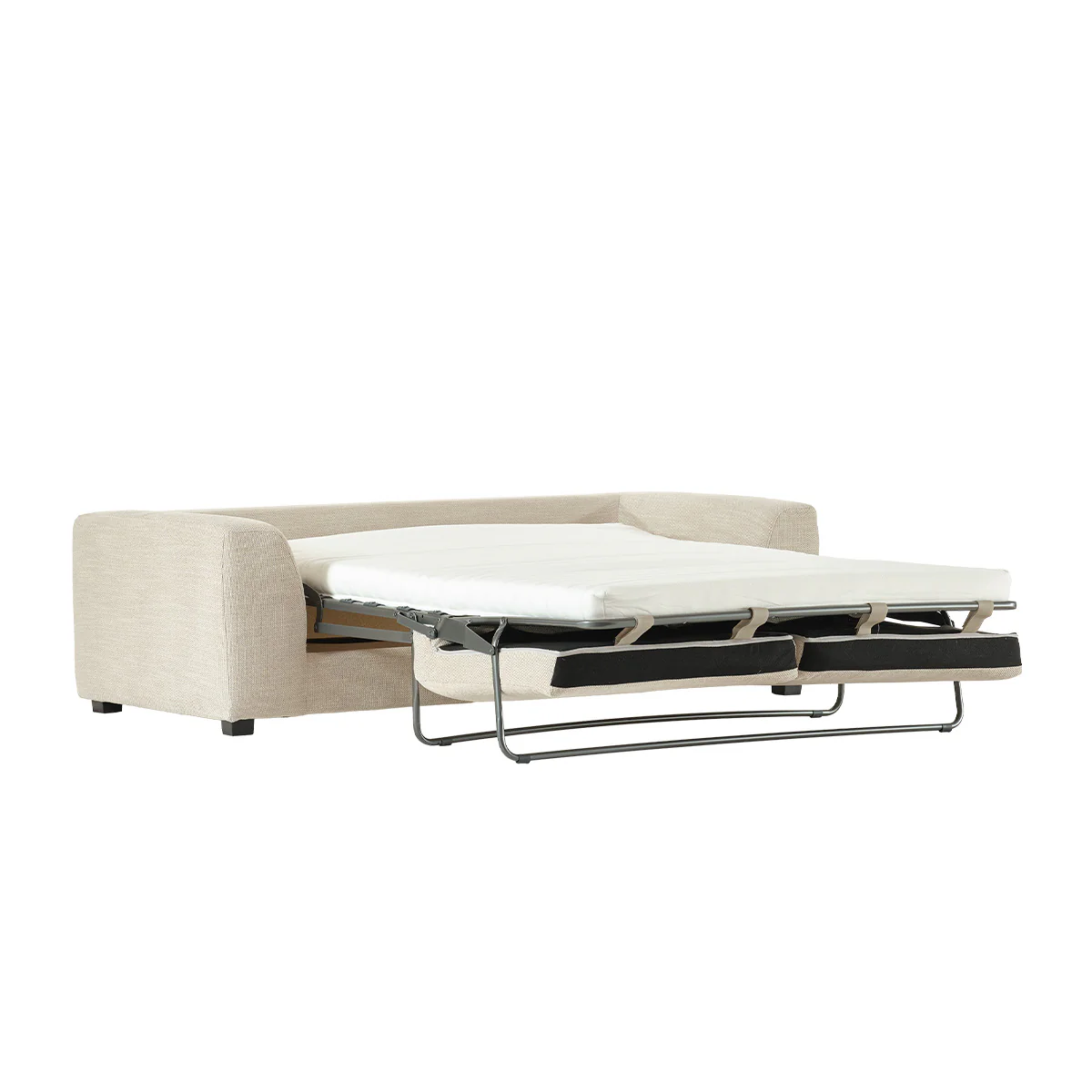 Divano lineare trasformabile a 3 posti in tessuto testurizzato beige melange - Image 3