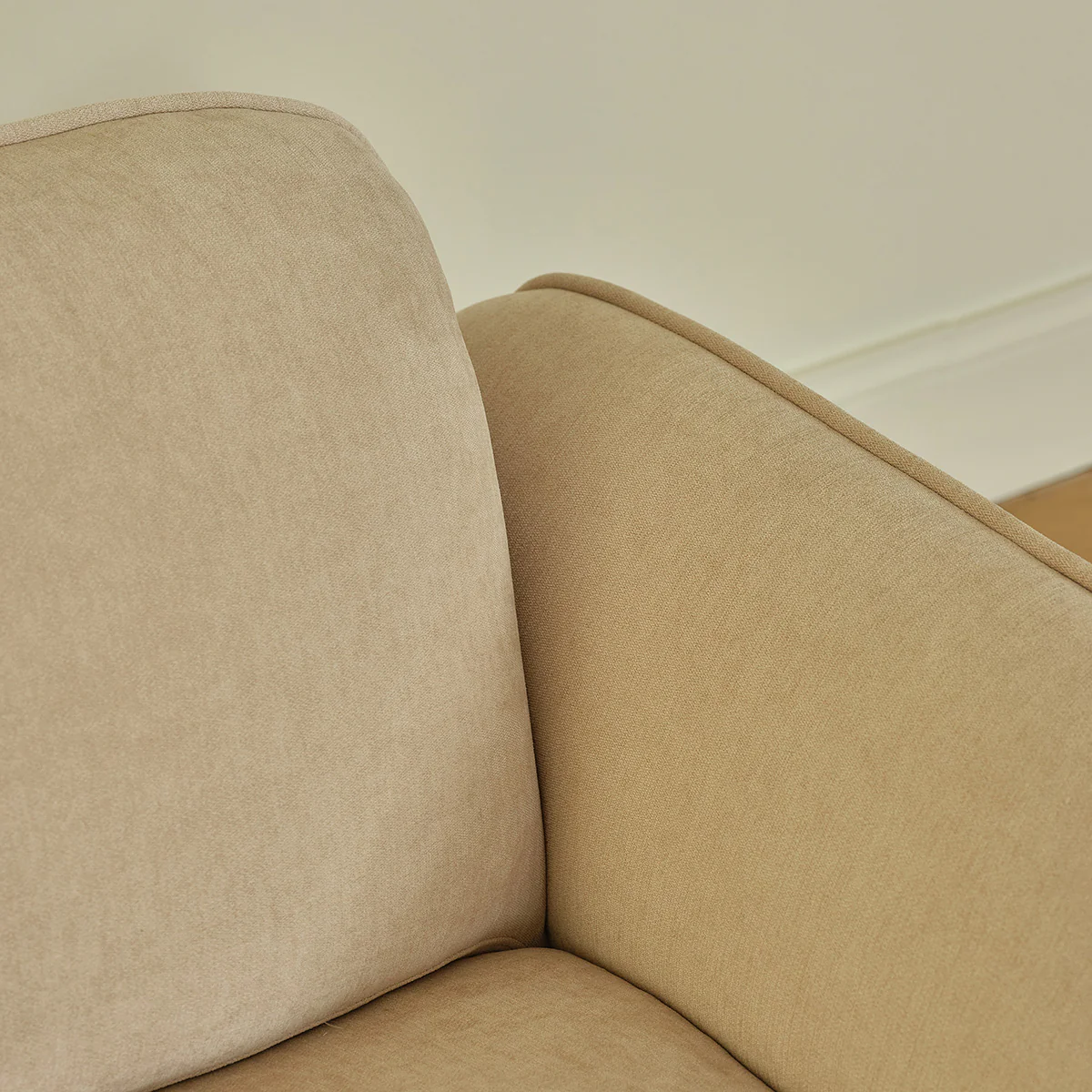 Divano lineare a 3 posti in velluto beige melange - Image 5