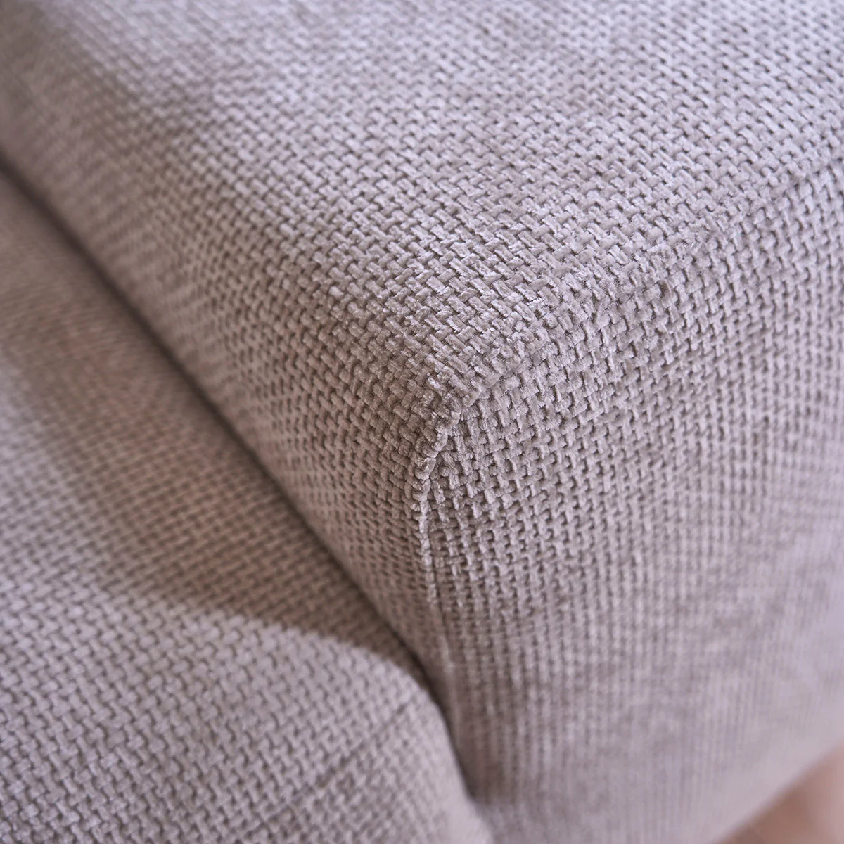Divano dritto a 4 posti in velluto intrecciato beige - Image 6