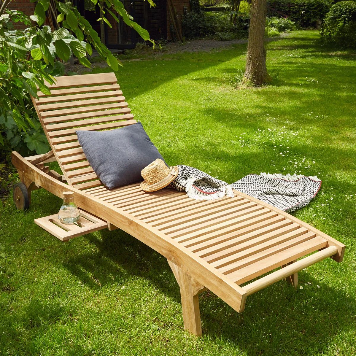 Lettino in teak massello (set di 2)