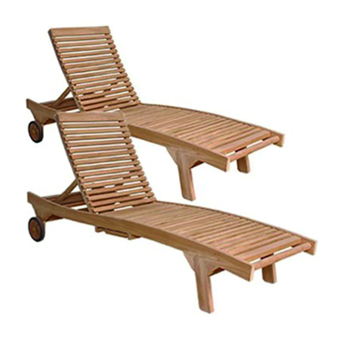 Lettino in teak massello (set di 2) - Image 2