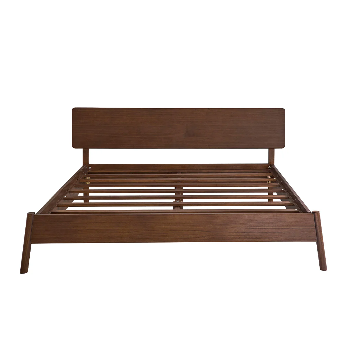 Letto in legno mindi con finitura in noce da 180 cm con rete - Image 2