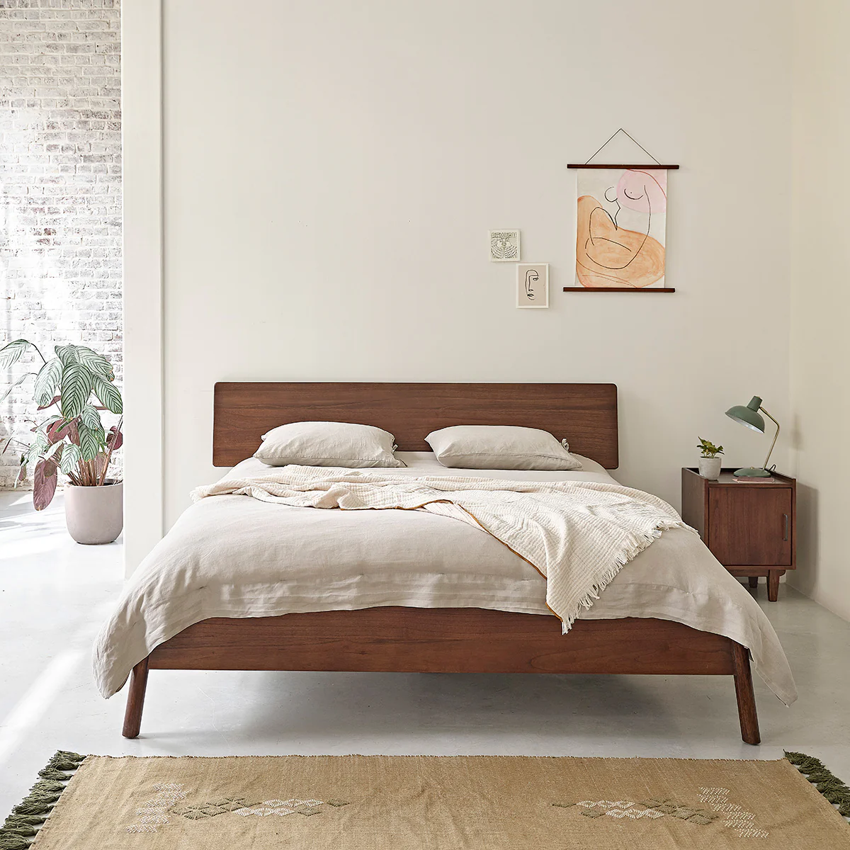 Letto in mindi massello 160 cm con rete