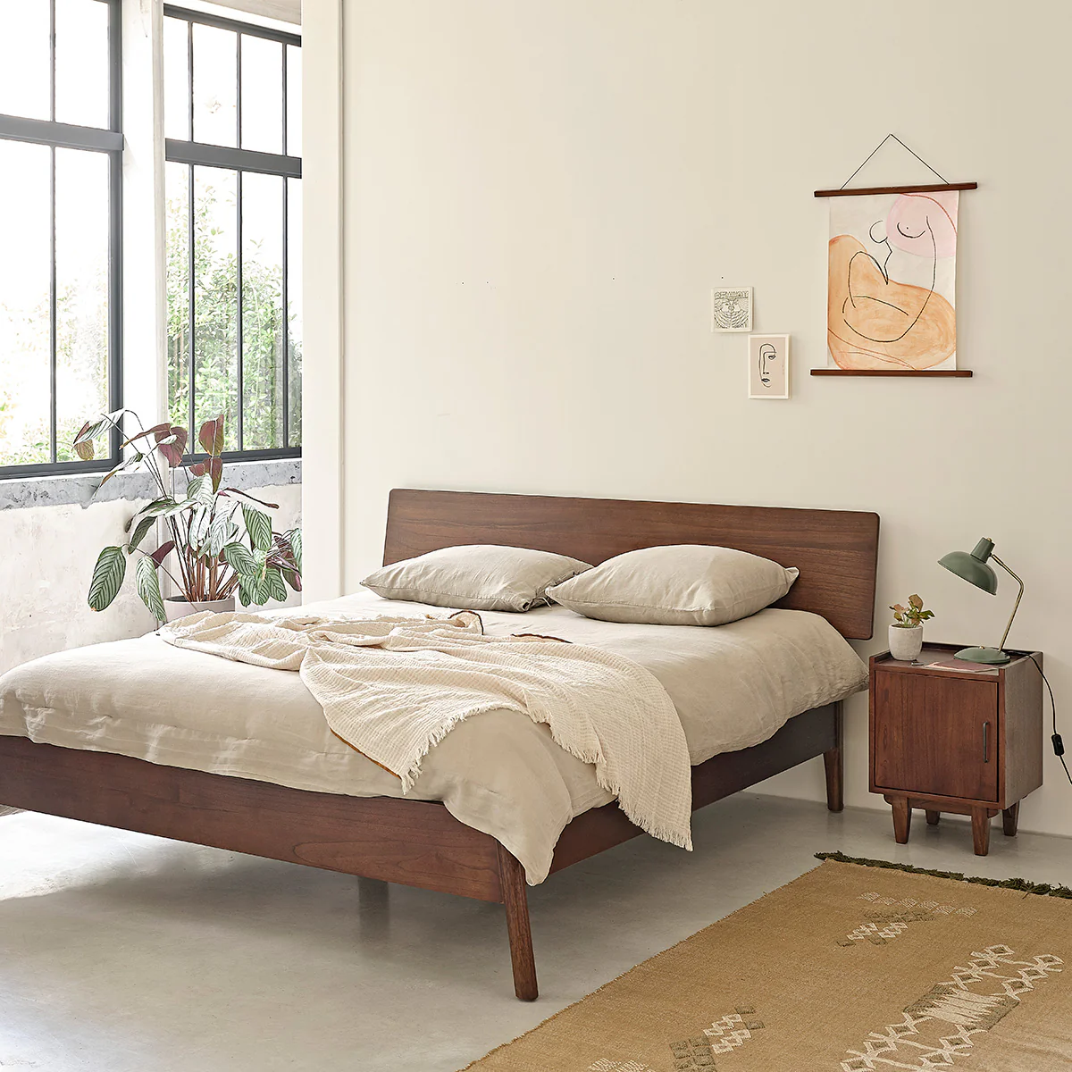 Letto in mindi massello 160 cm con rete - Image 3