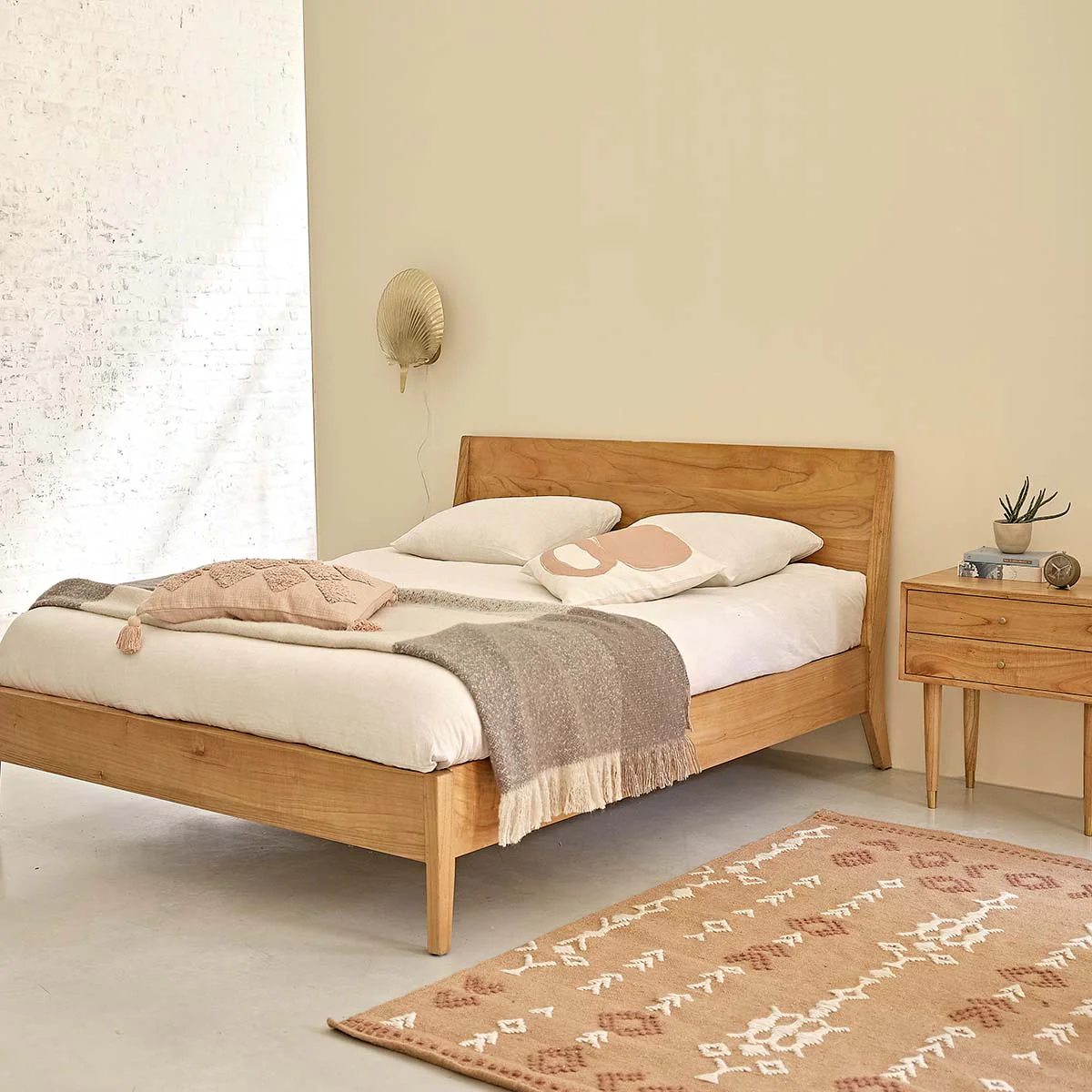 Letto in mindi massello 160 cm con rete - Image 5