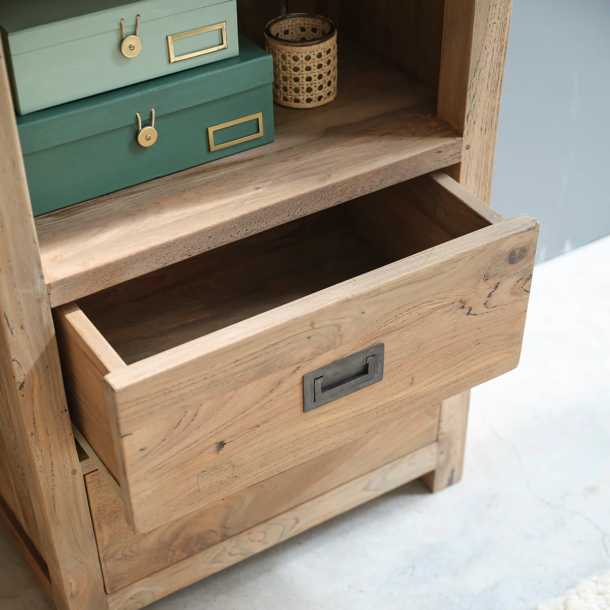 Libreria in teak massello riciclato 60 cm - Image 4