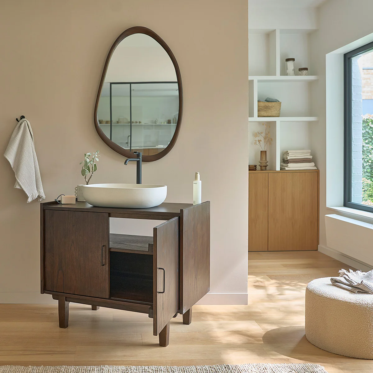 Mobile da bagno in mindi massello 90 cm - Image 4