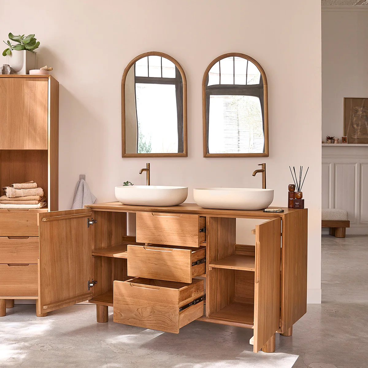 Mobile da bagno in teak massello 140 cm - Image 4