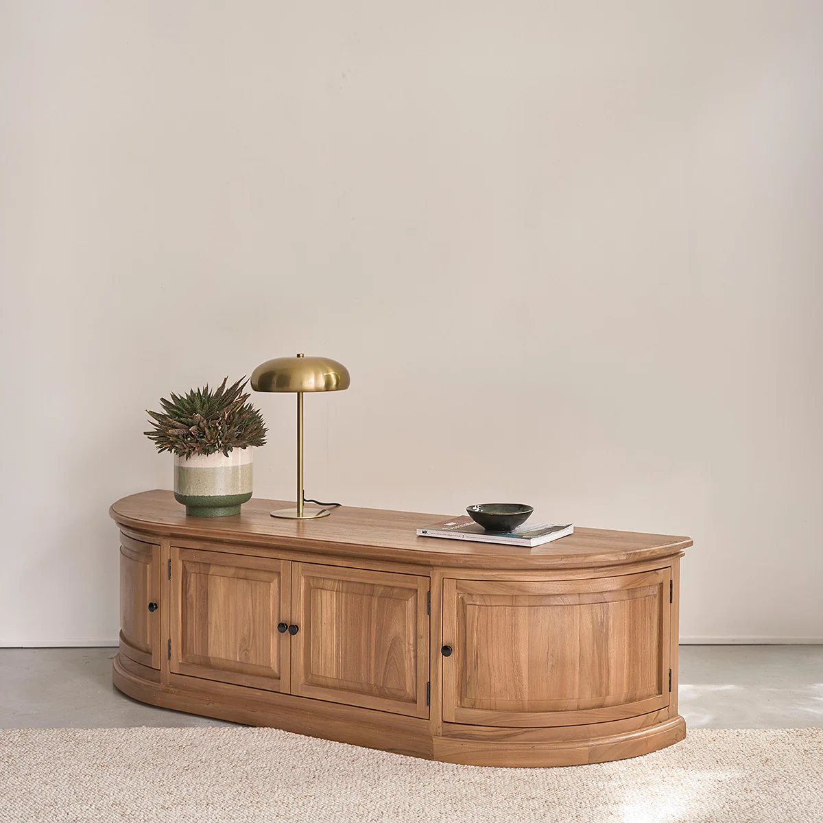 Mobile porta TV in legno di teak da 160 cm - Image 3