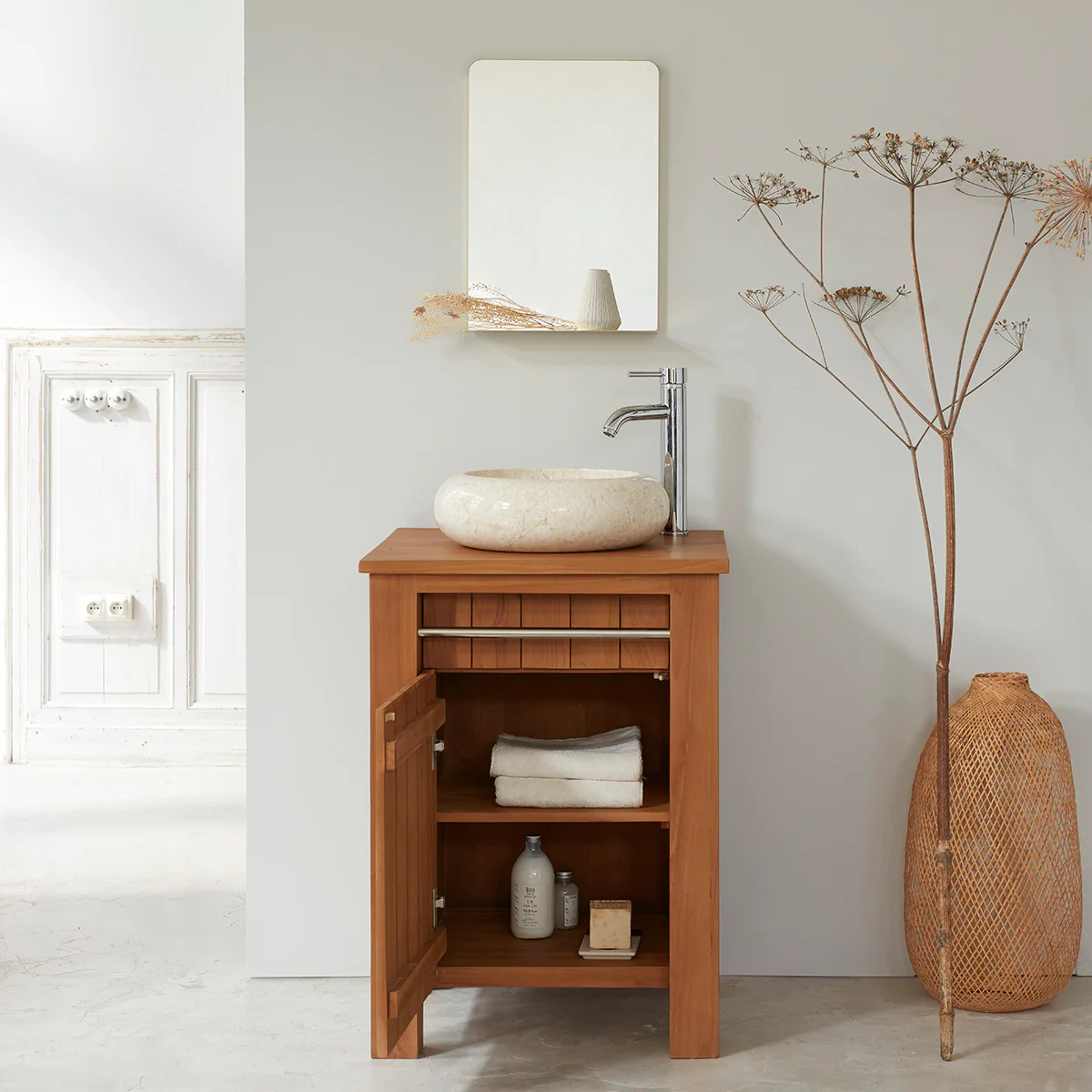 Mobiletto in teak massello 60 cm - Image 3
