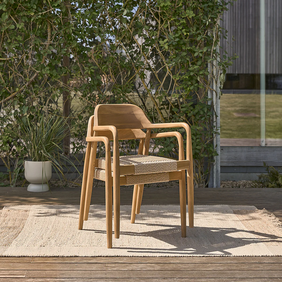 Poltrona da giardino in teak massello e corda - Image 8