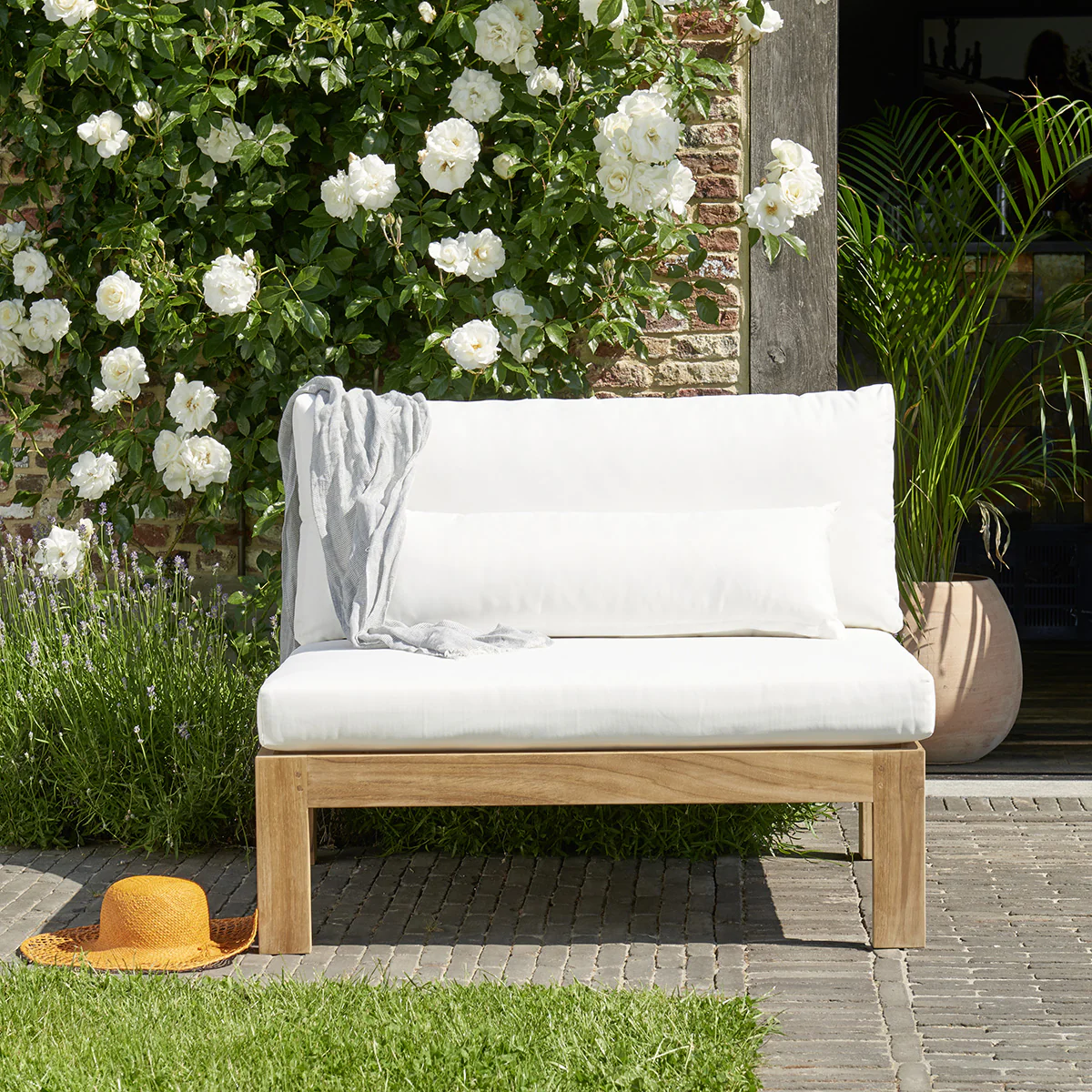 Poltrona da giardino in teak massello bianco - Image 3