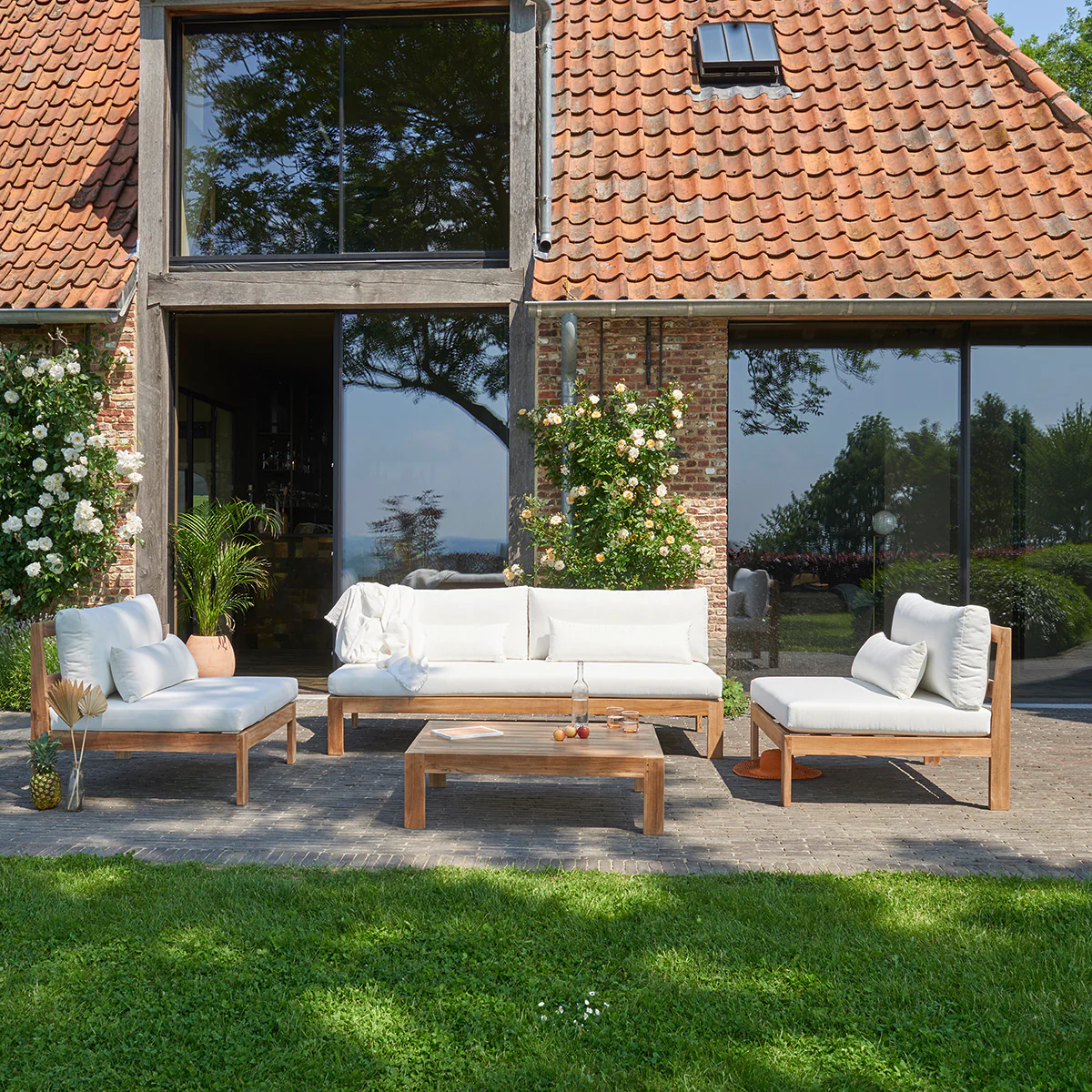 Poltrona da giardino in teak massello bianco - Image 6