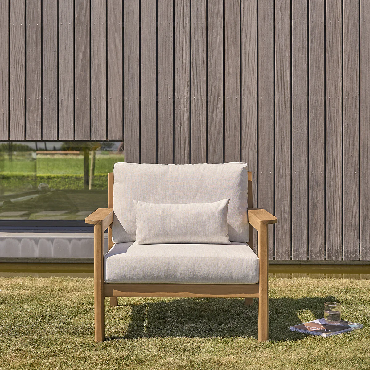 Poltrona da giardino in teak massello con cuscini - Image 3