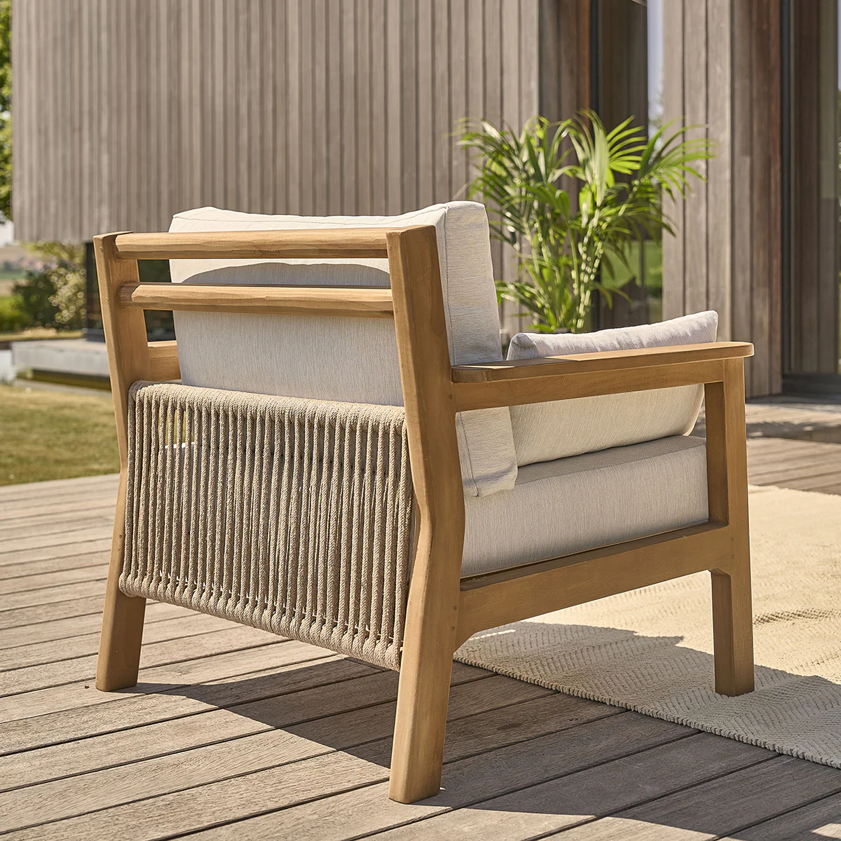 Poltrona da giardino in teak massello con cuscini - Image 7