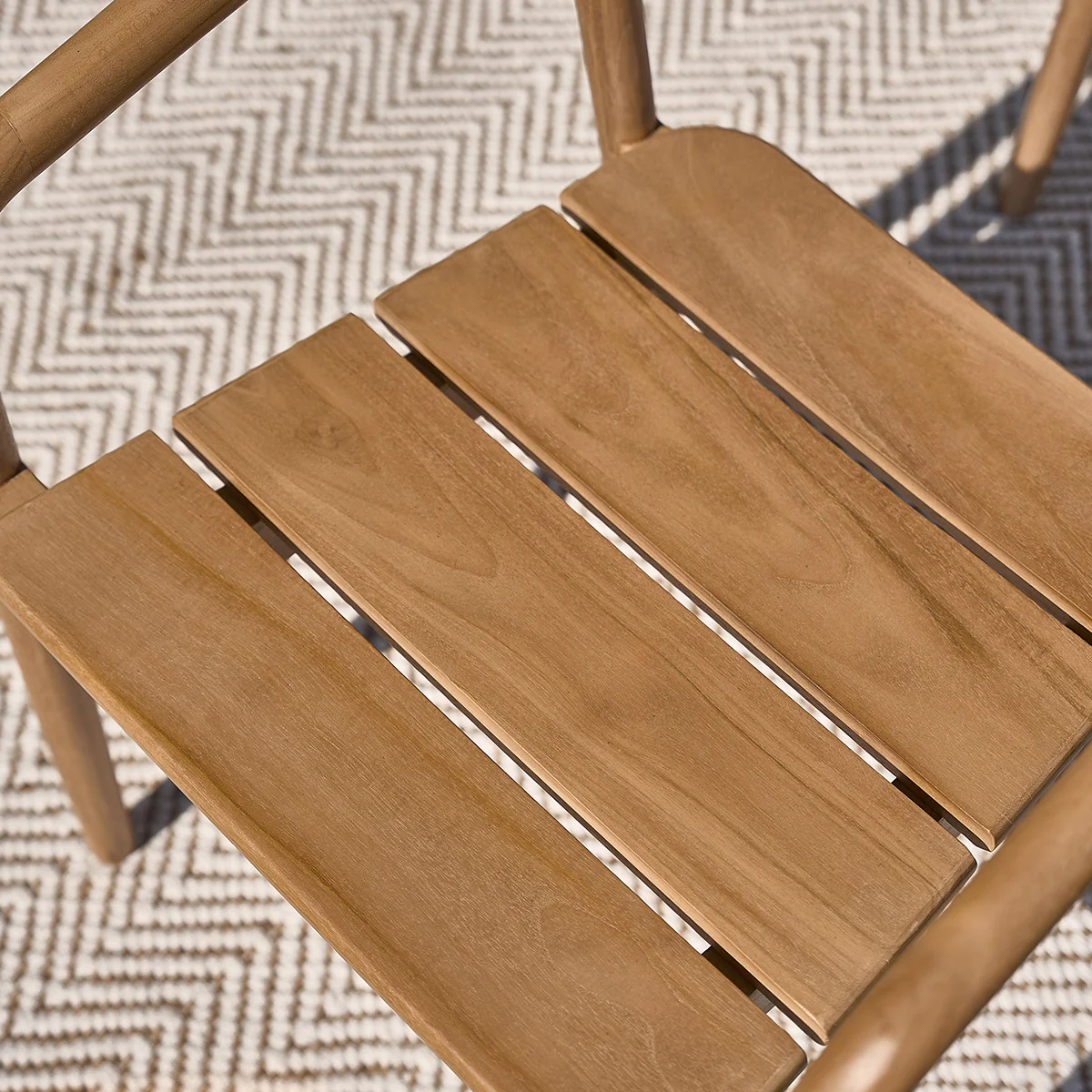 Poltrona da giardino in teak massello con cuscino grigio-beige - Image 5