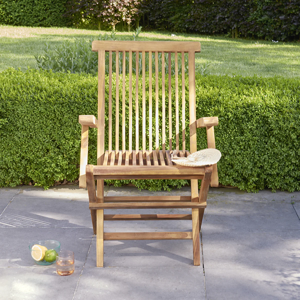 Poltrona da giardino pieghevole in teak massello oliato (set di 4) - Image 4