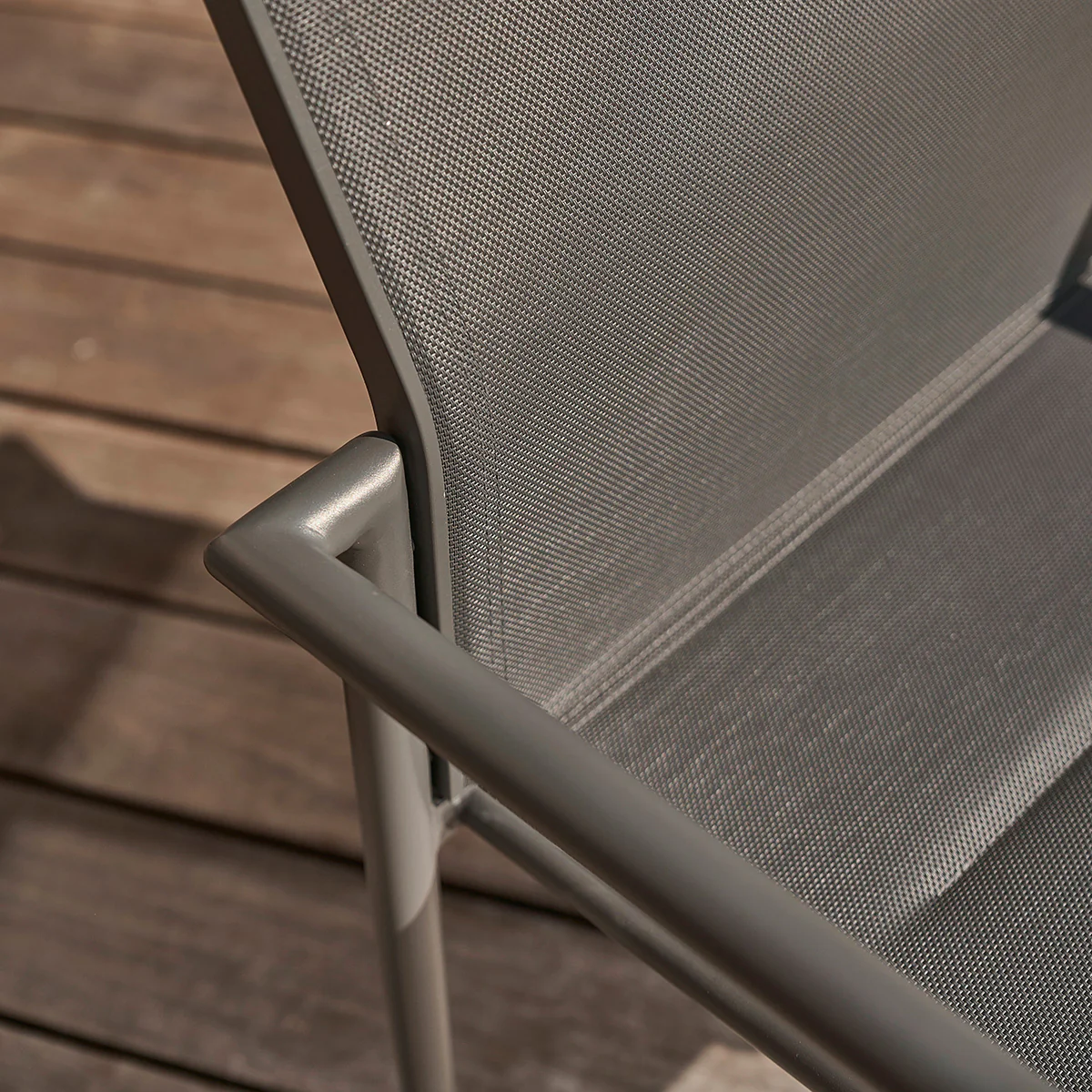 Poltrona in alluminio e textilene grigio (set di 2) - Image 3