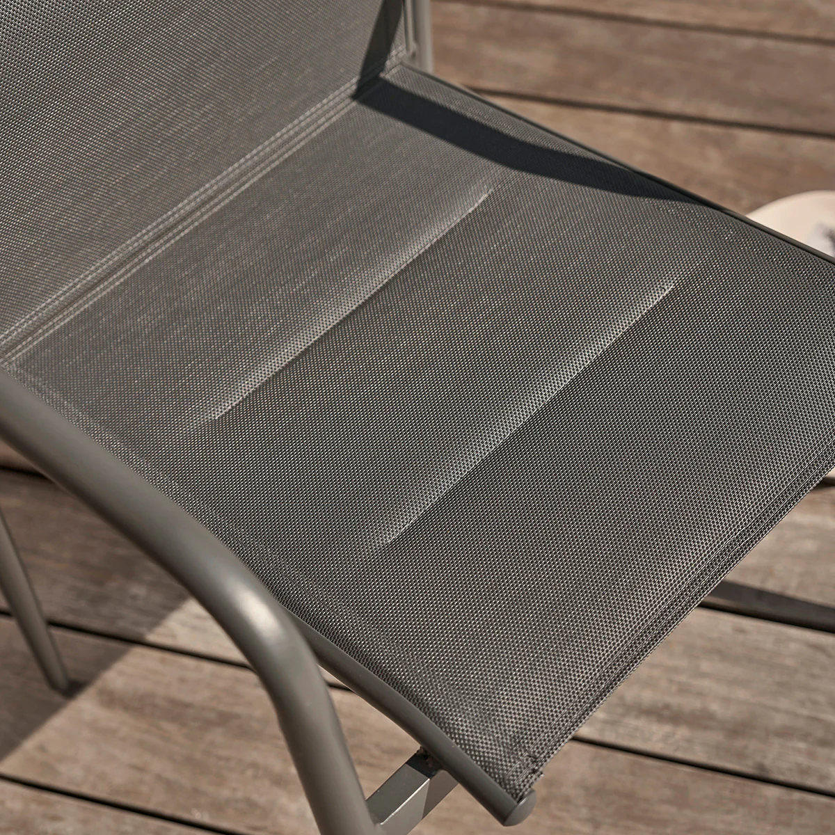 Poltrona in alluminio e textilene grigio (set di 2) - Image 4