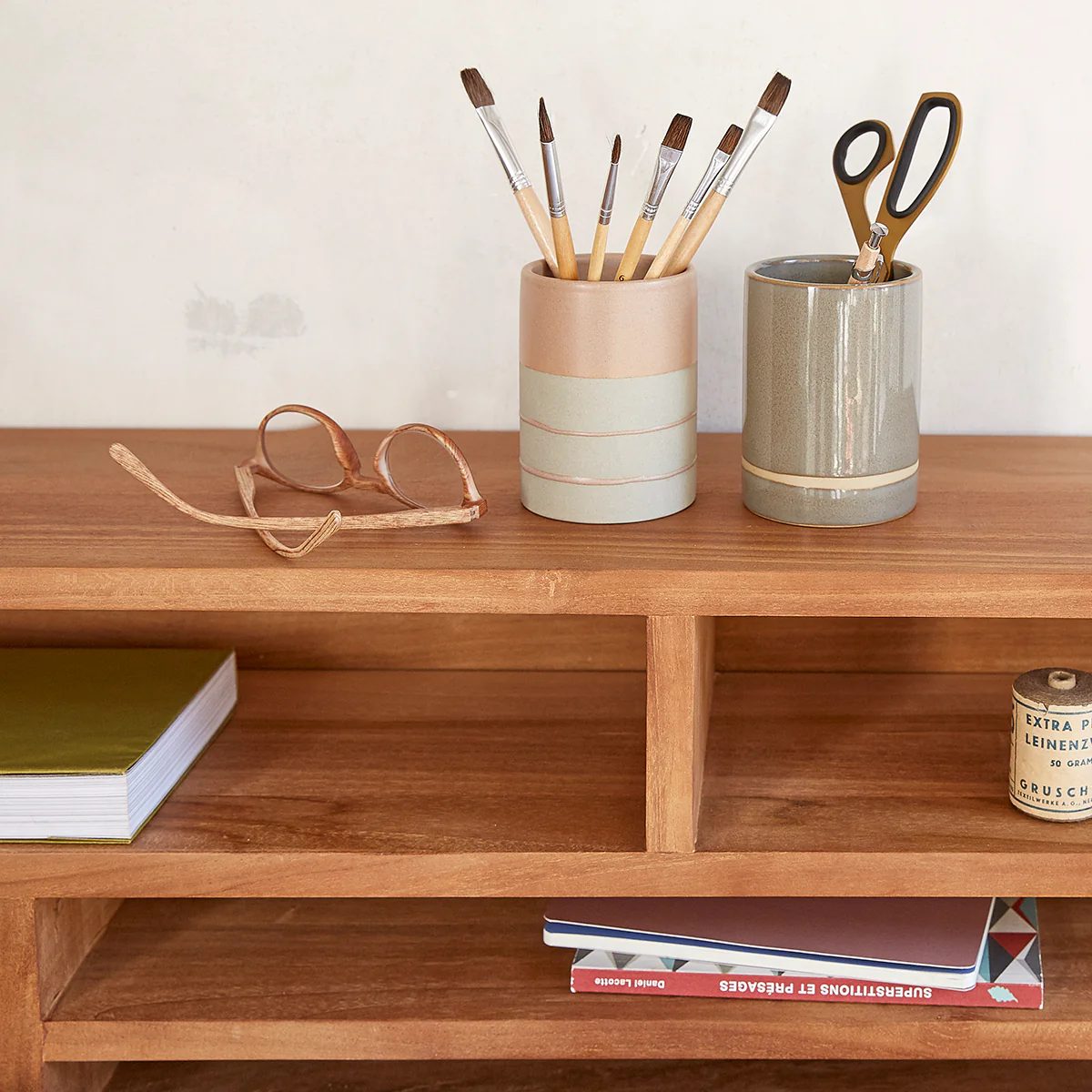 Scrivania in teak massello 110 cm - Image 4