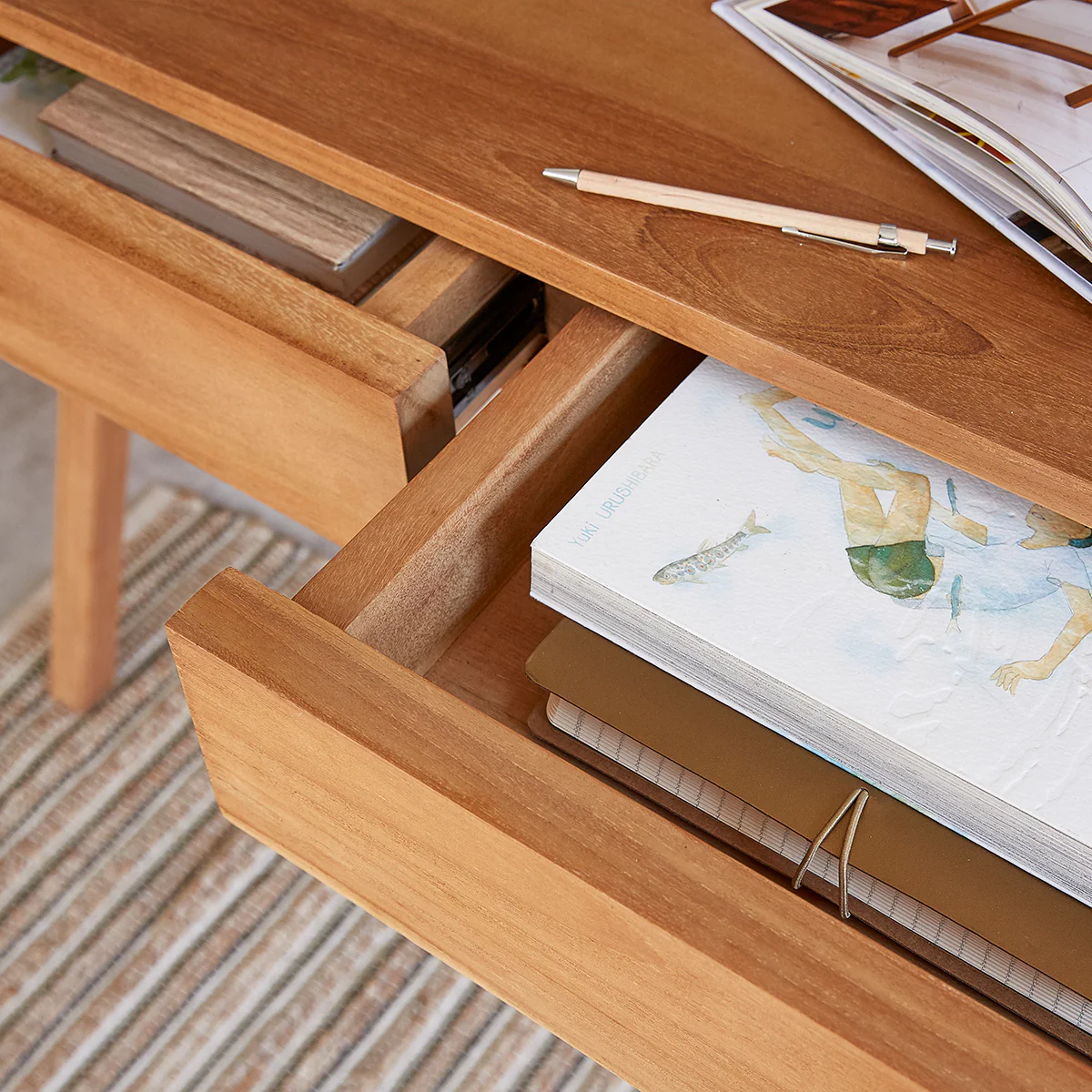Scrivania in teak massello 110 cm - Image 6