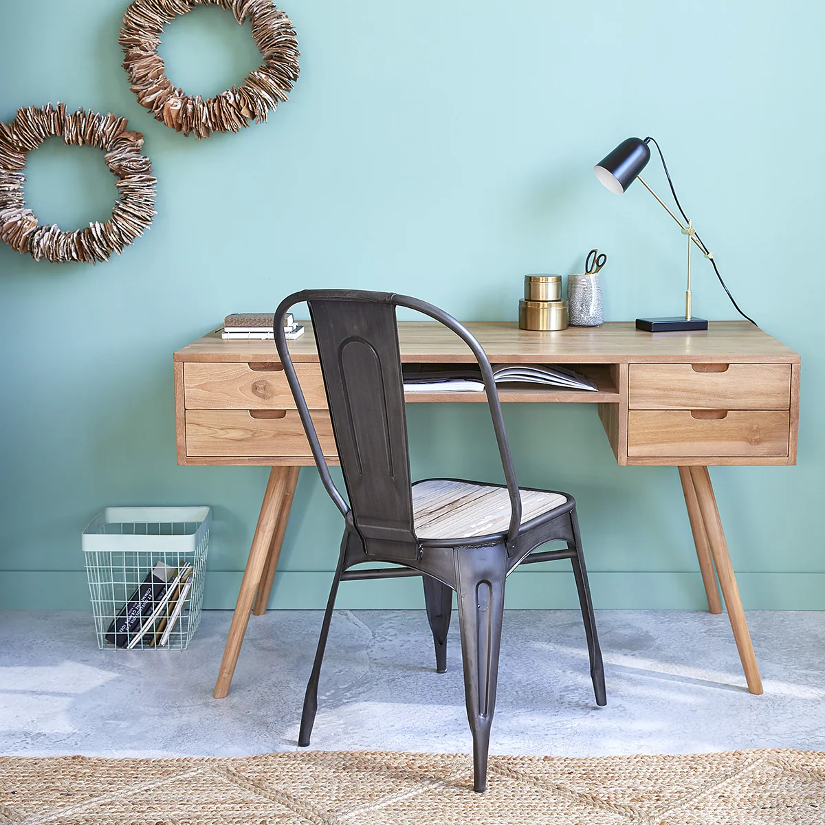 Scrivania in teak massello 130 cm - Image 5