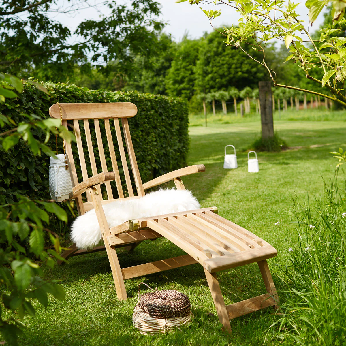 Sedia a sdraio in teak massello