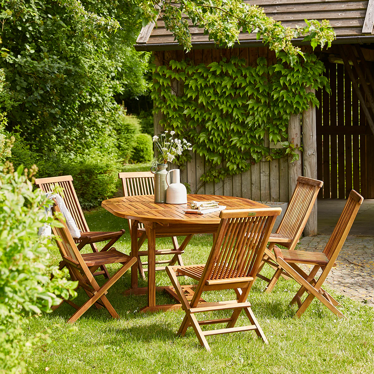 Sedia da giardino pieghevole in teak massello oliato (set di 2) - Image 6