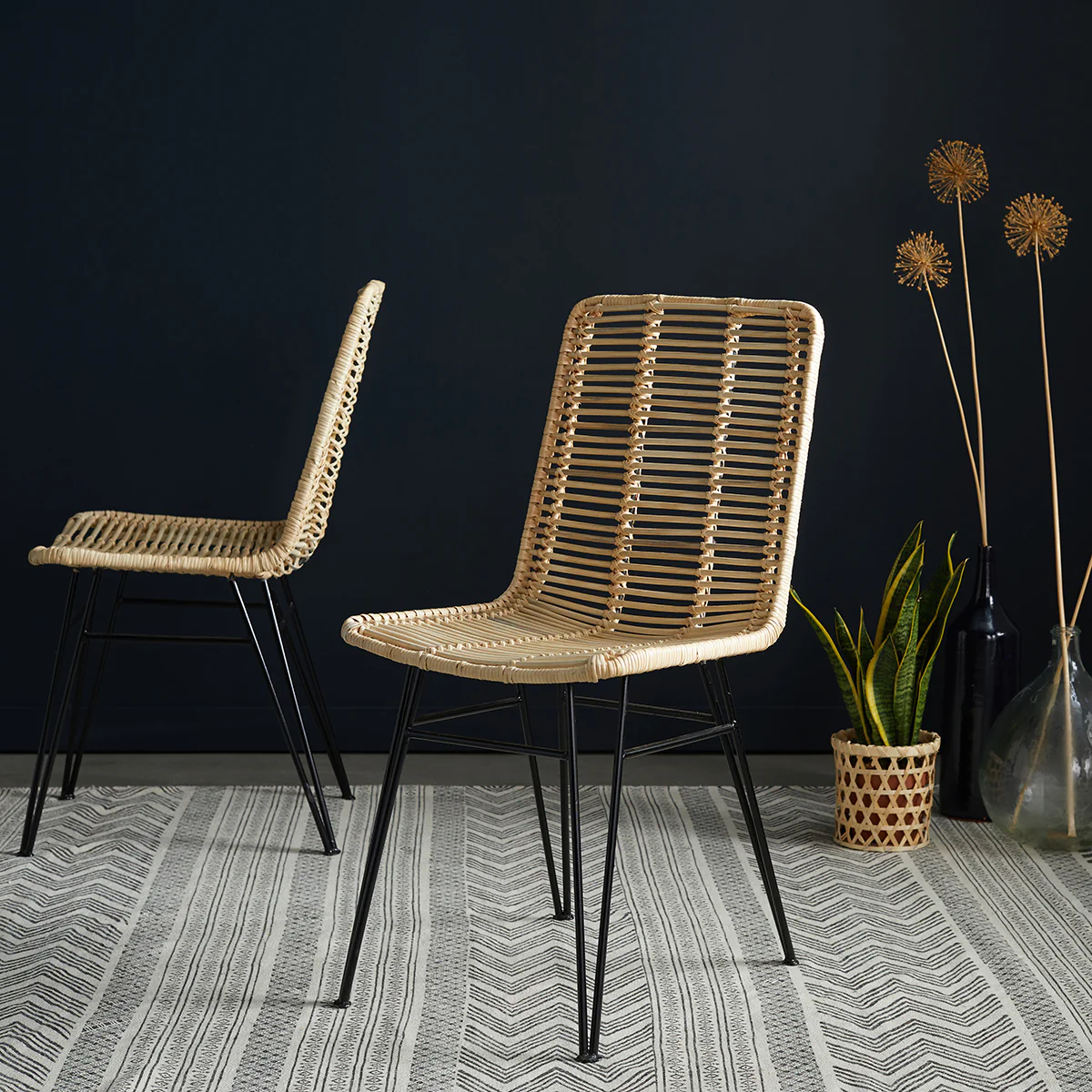 Sedia in rattan e metallo - Image 4
