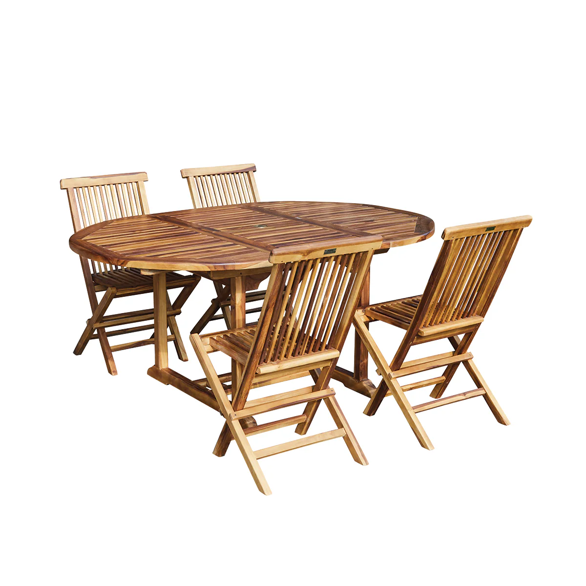 Set di mobili da giardino con tavolo allungabile in teak massello oliato 4/8 pers. - Image 2