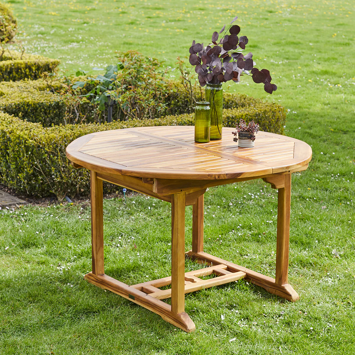 Set di mobili da giardino con tavolo allungabile in teak massello oliato 4/8 pers. - Image 4